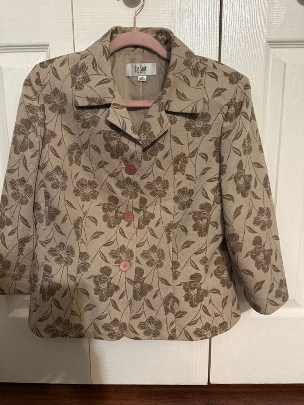 Le Suit Taupe Floral A-Line Skirt - Picture 2 of 9